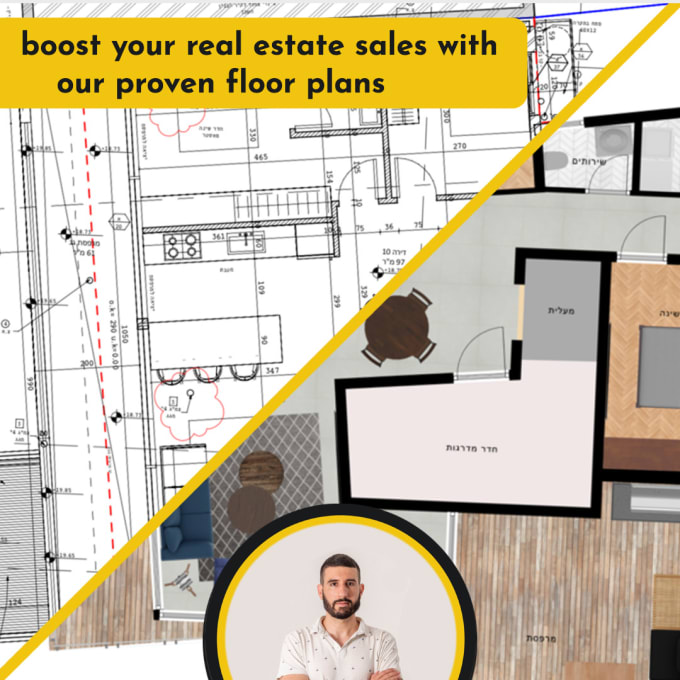 Gig Preview - Improve your real estate sales with a 2d to floor plan conversion