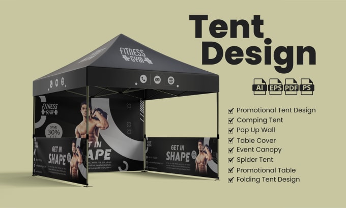 Gig Preview - Design canopy tent, backdrop, roll up banner and  table cover