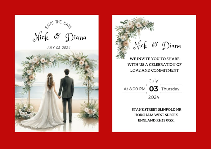 Gig Preview - Design customized wedding invitation cards for you