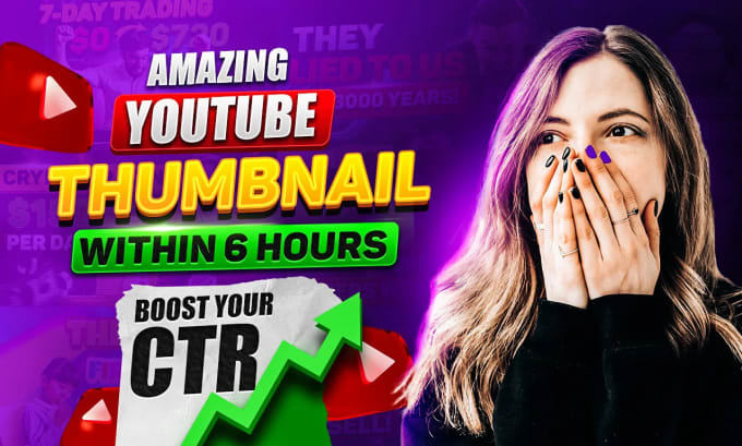 Gig Preview - Make view boosting youtube thumbnail in 3hrs plus free