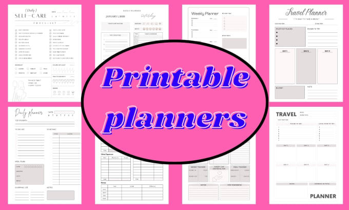 Gig Preview - Create custom printable planners, journals, for etsy and kdp