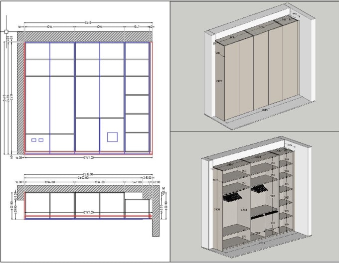 Gig Preview - Design 2d and 3d wardrobe