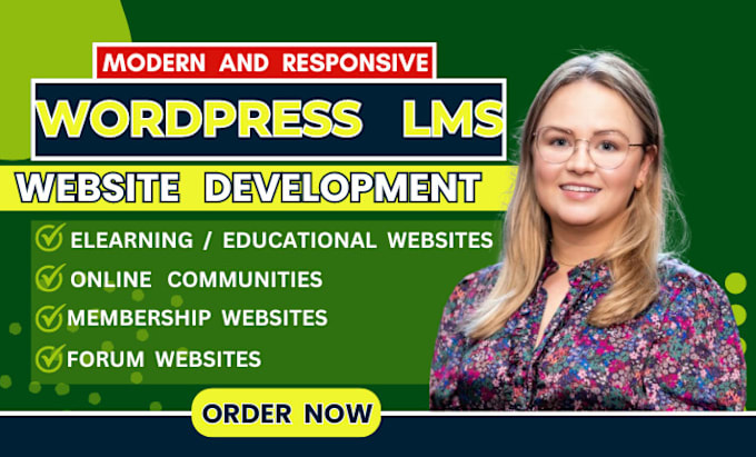 Gig Preview - Develop wordpress lms website using learndash, buddyboss, tutor lms, moodle lms