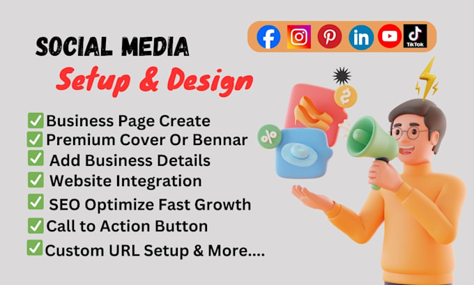 Gig Preview - Do create facebook business page  create and social media account setup