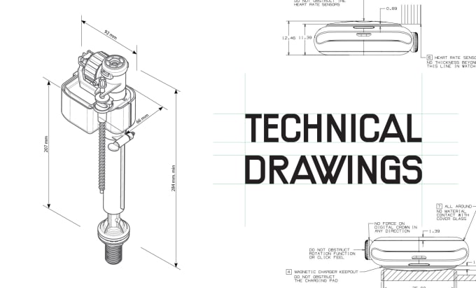 Gig Preview - Do technical line drawing, line art, vector illustration