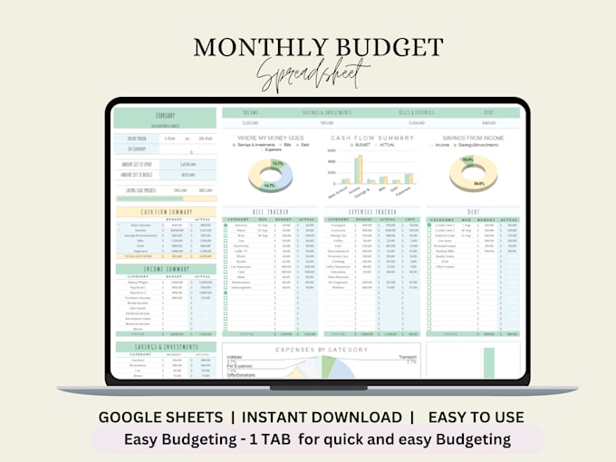 Gig Preview - Send you a personal finance monthly budget spreadsheet