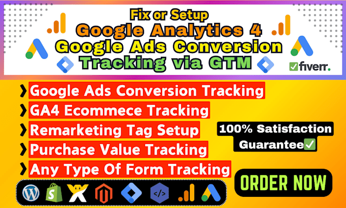 Bestseller - setup google analytics 4,ga4 ecommerce tracking, ads conversion tracking via GTM