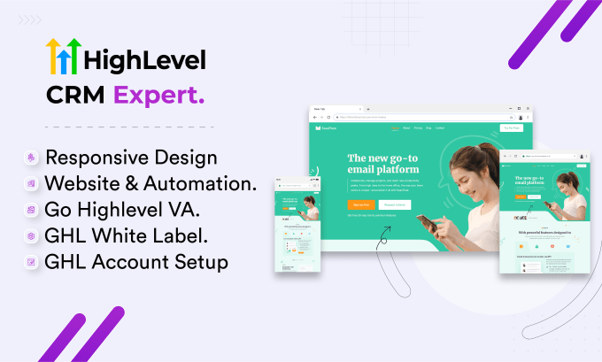 Gig Preview - Do go highlevel website, funnel, courses, automation, and ghl agency work expert