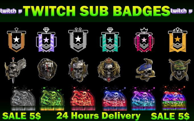 Gig Preview - Create twitch sub badges, subscriber badges, sub badges