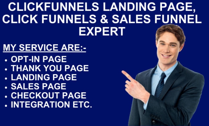 Gig Preview - Build clickfunnels sales funnel, clickfunnels landing page, click funnels expert