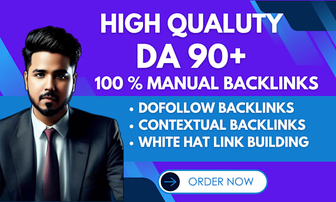 Gig Preview - Do high quality dofollow backlinks with high authority da to rank website