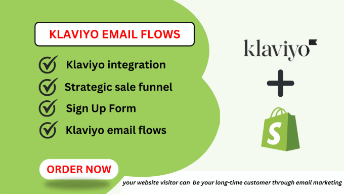 Gig Preview - Set up shopify klaviyo email marketing flows automation and campaign