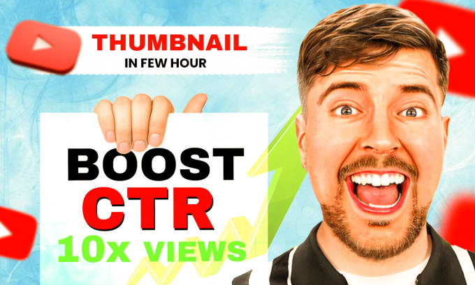 Bestseller - design attractive custom clickbait thumbnails for youtube