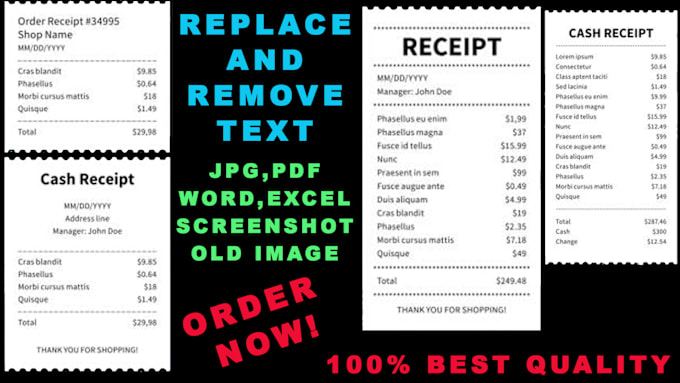 Gig Preview - Replace remove add text in your image and pdf documents