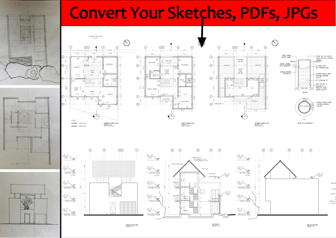 Gig Preview - Convert blueprints into professional autocad drawings