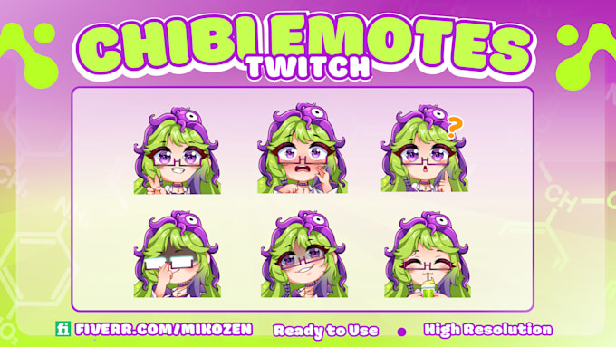 Gig Preview - Make cute chibi emotes or sub badges for vtuber, twitch, discord, youtube stream