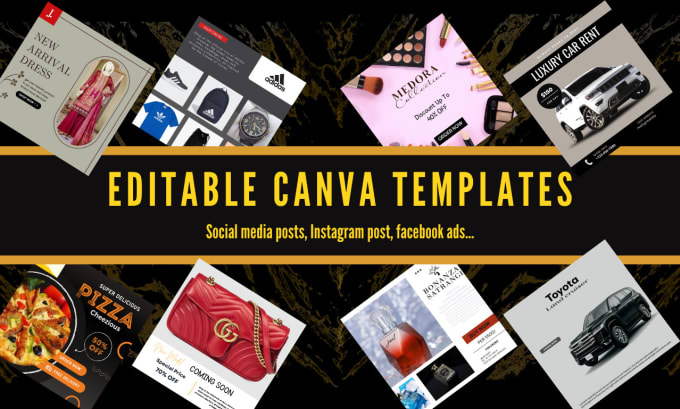 Gig Preview - Do editable canva template for your social media posts, flyers and banners