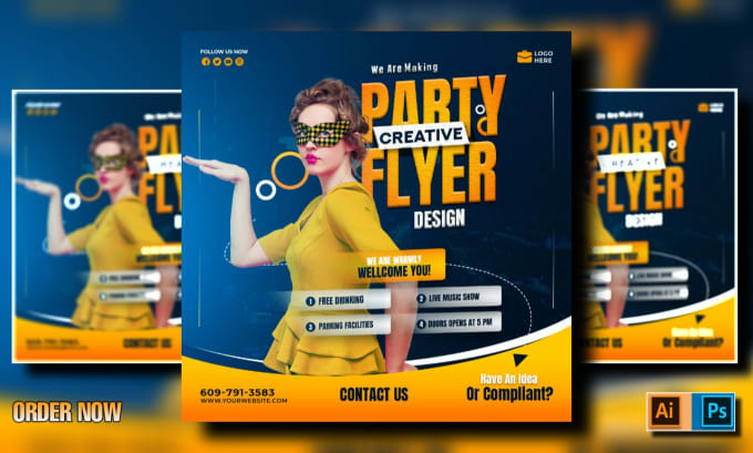 Gig Preview - Create professional instagram ,facebook party flyer design