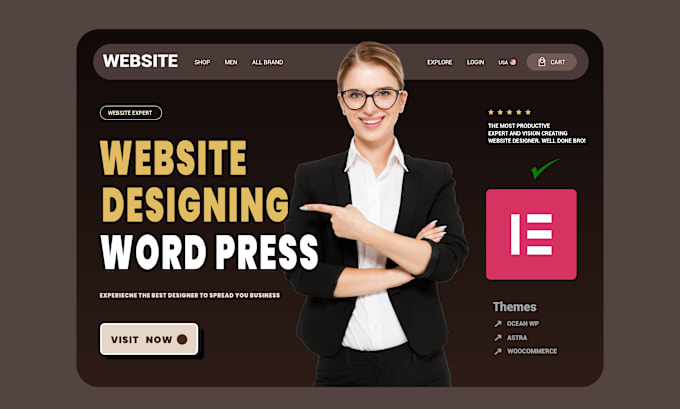 Gig Preview - Develop responsive wordpress website design and landing page