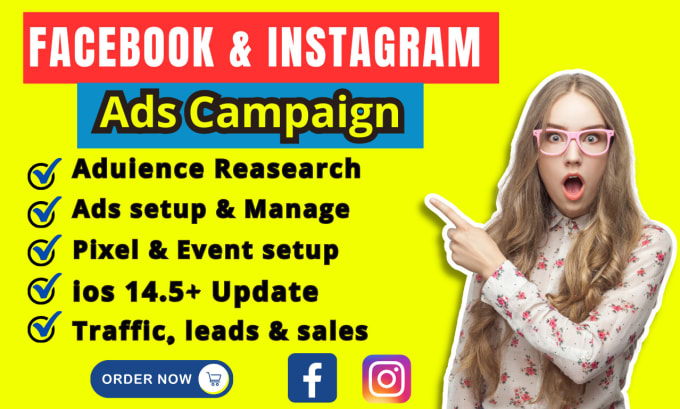 Gig Preview - Create and manage facebook ads, instagram campaigns, marketing, meta ad manager