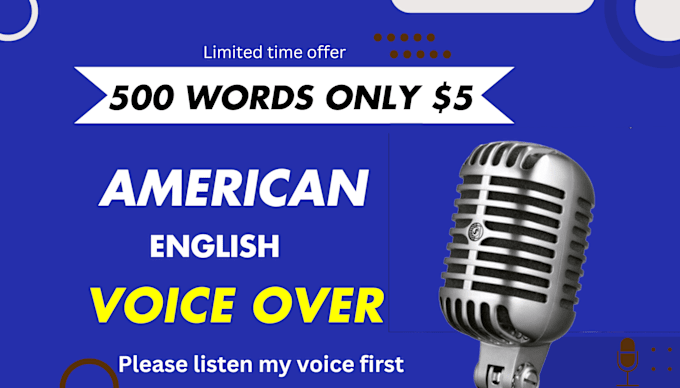 Gig Preview - Record a professional deep english american male voice over