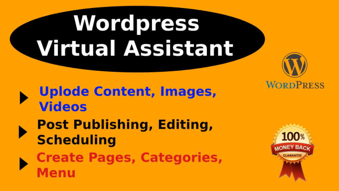 Gig Preview - Upload content, blog and article posting as wordpress virtual assistant