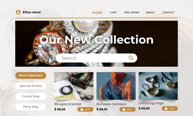 Gig Preview - Design jewelry shopify store, jewelry dropshipping website