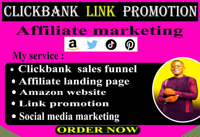 Gig Preview - Do amazon clickbank affiliate marketing jvzoo affiliate marketing link promotion