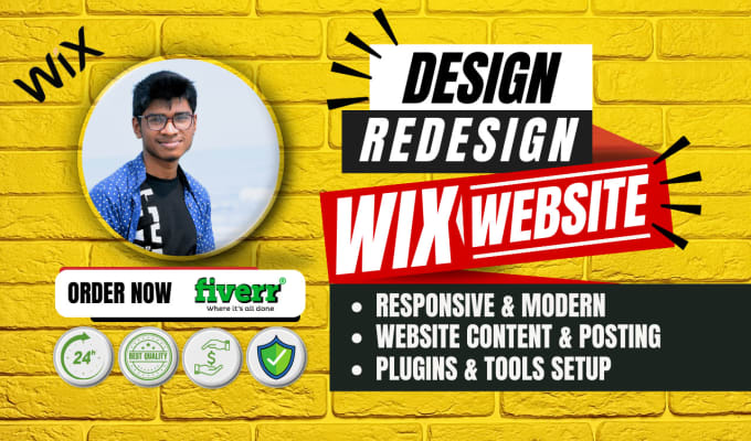 Gig Preview - Design wix website developer, wordpress plugins, wix web design, shopify store