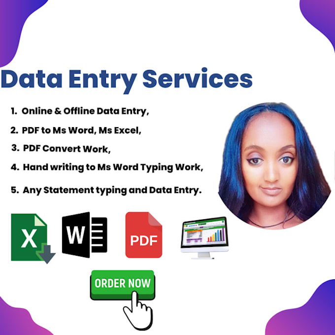 Gig Preview - Do data entry, typing, excel data entry, pdf to excel