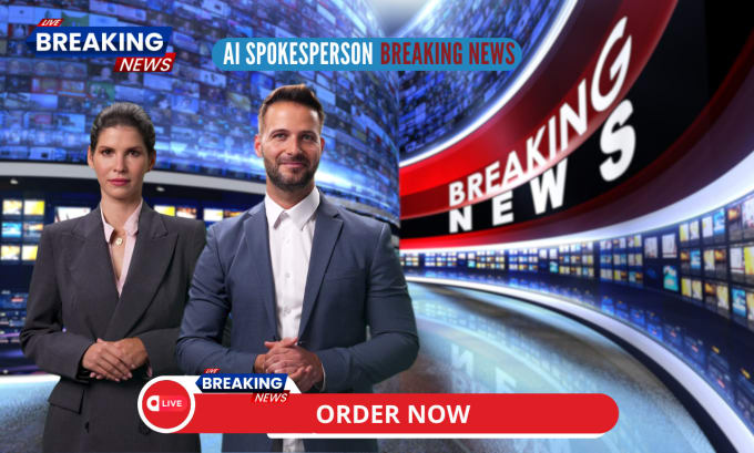 Gig Preview - Create professionnel ai spokesperson breaking news video