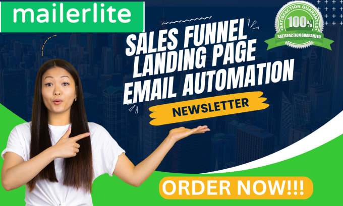 Gig Preview - Setup mailerlite sales funnel landing page email automation and newsletter