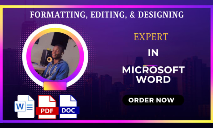 Gig Preview - Do formatting editing designing and proofreading of your ms word document