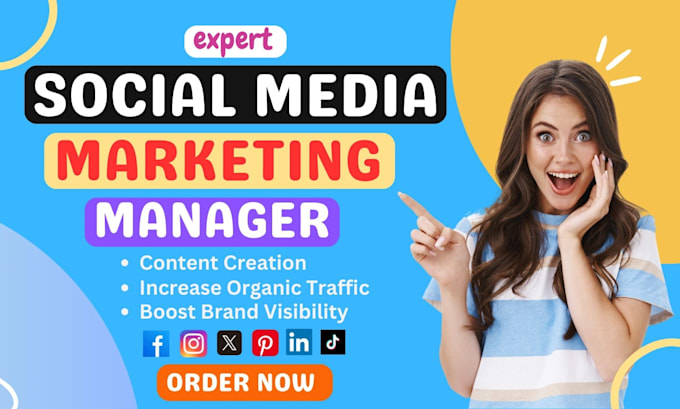 Gig Preview - Be your social media marketing manager and content creator