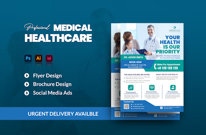 Gig Preview - Design medical health care flyer or one pager marketing materials