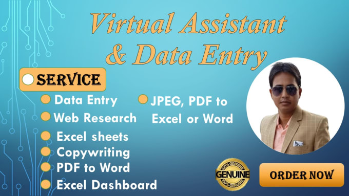 Bestseller - data entry, virtual assistant, excel sheets, copywriting