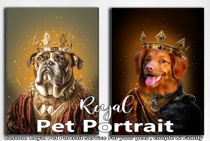 Gig Preview - Amazing royal pet portrait in custom caricature