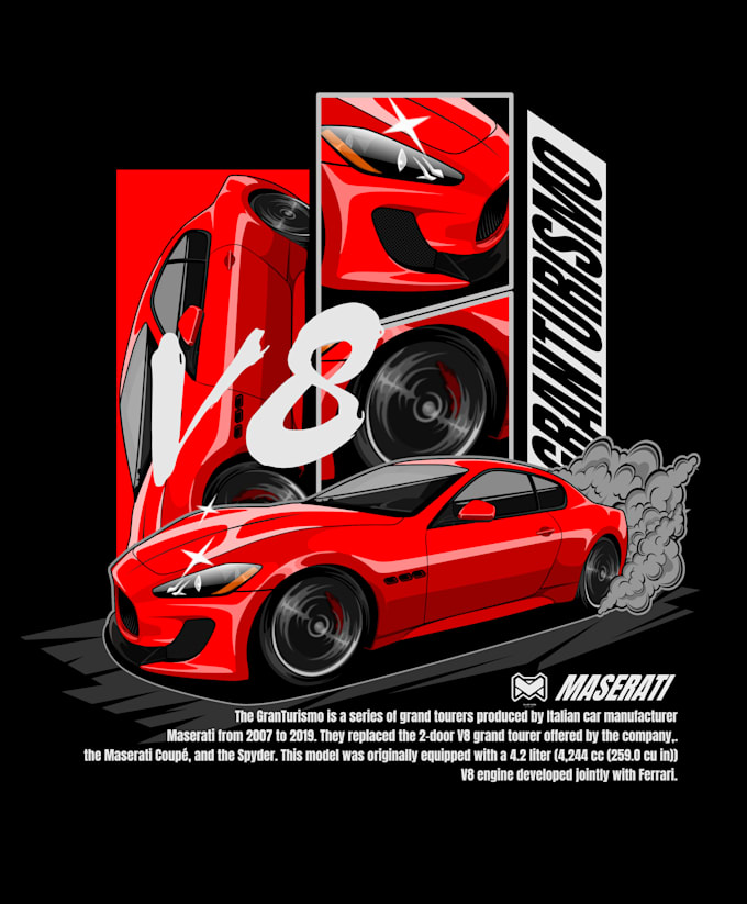 Gig Preview - Draw vector cartoon car illustration for your t shirt