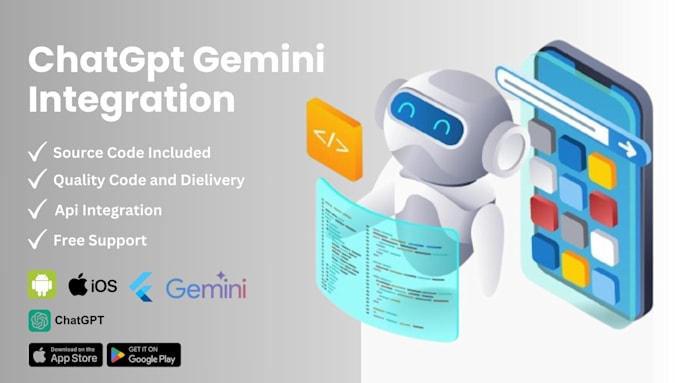 Gig Preview - Develop an ai powered flutter app with gemini or gpt integration