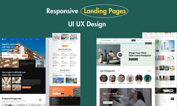 Gig Preview - Do landing page UI UX design, web design, app design, figma saas landing page