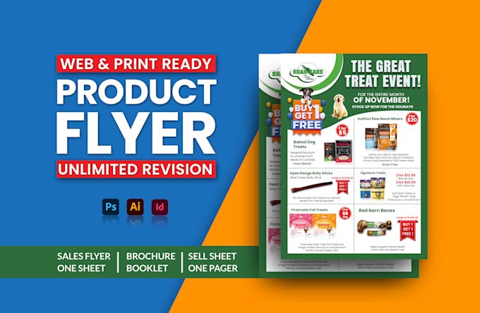 Gig Preview - Design product flyer, sell sheet, one pager, and sale sheet