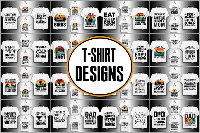 Gig Preview - Do t shirt design bundle trendy pod best t shirt mockup