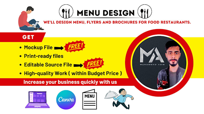 Gig Preview - Design graphical food menu flyers and brochures for restaurants and cafes