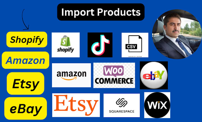 Gig Preview - Do bulk import and export products on shopify, wocommerce, etsy, ebay, wayfair