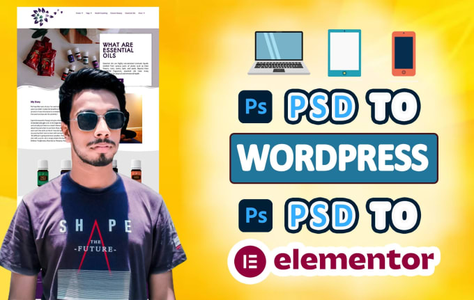 Gig Preview - Do psd to wordpress and psd to elementor