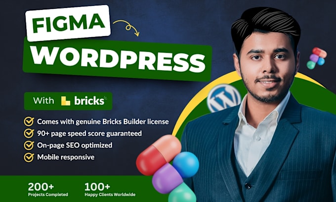 Gig Preview - Build bricks builder wordpress website with high page speed