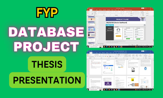 Gig Preview - Create project on database with thesis and ppt