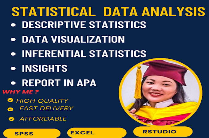 Gig Preview - Do  all statistical task using spss, stata , excel,r programming with a report