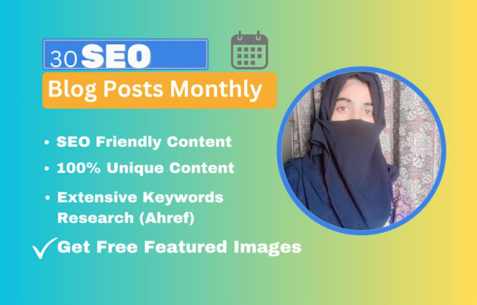 Gig Preview - Write 30 SEO articles and blog posts monthly with images