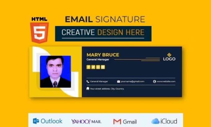 Gig Preview - Design professional html email signature